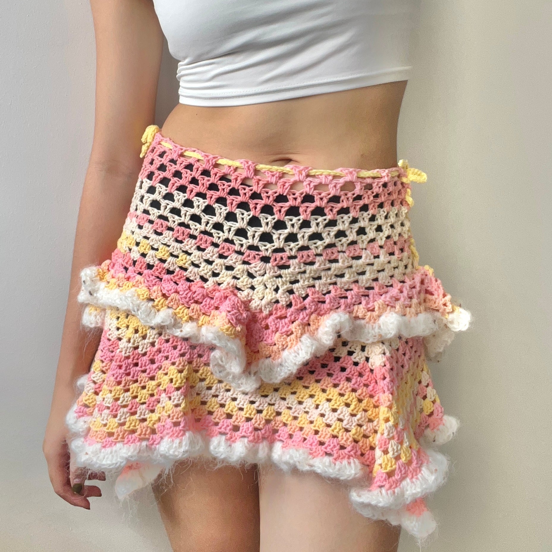 Crochet skirt ruffle best sale